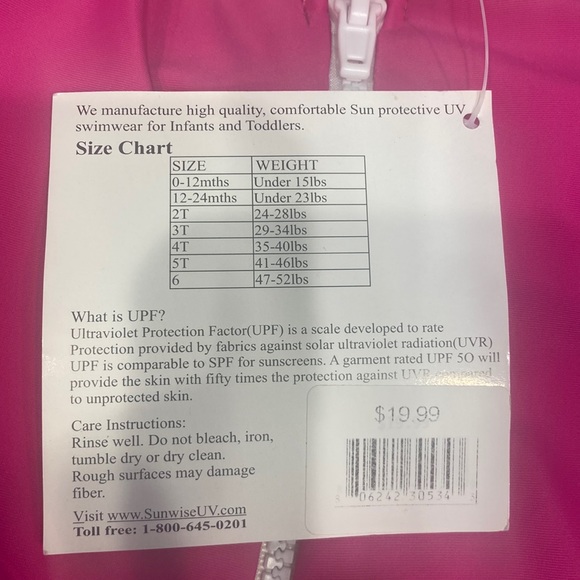 Sun wise Swimwear 1 piece swimsuit SPF 50. New! - Picture 3 of 6